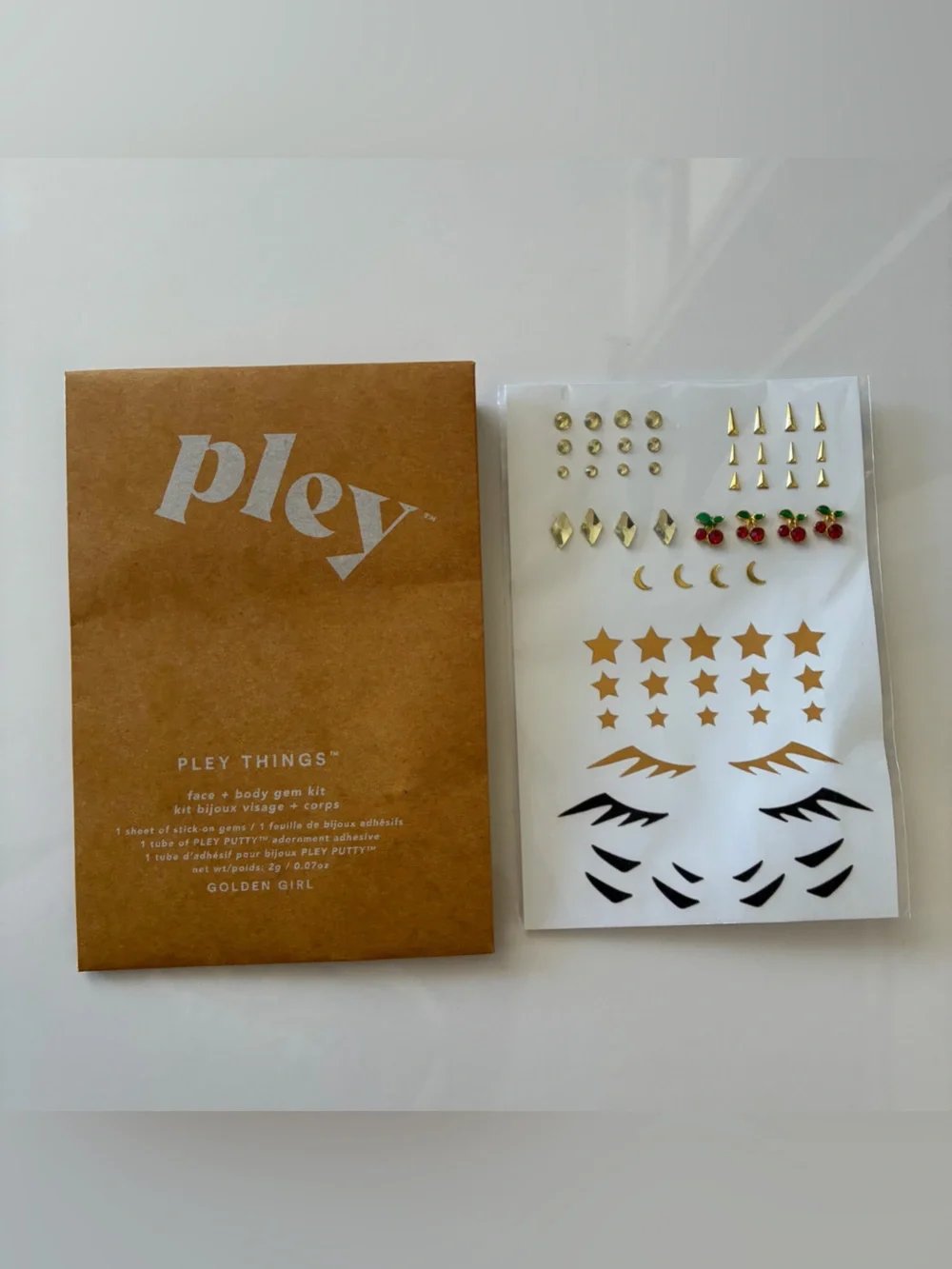 Urban Outfitters Pley Gold Celestial Face Sticker Set